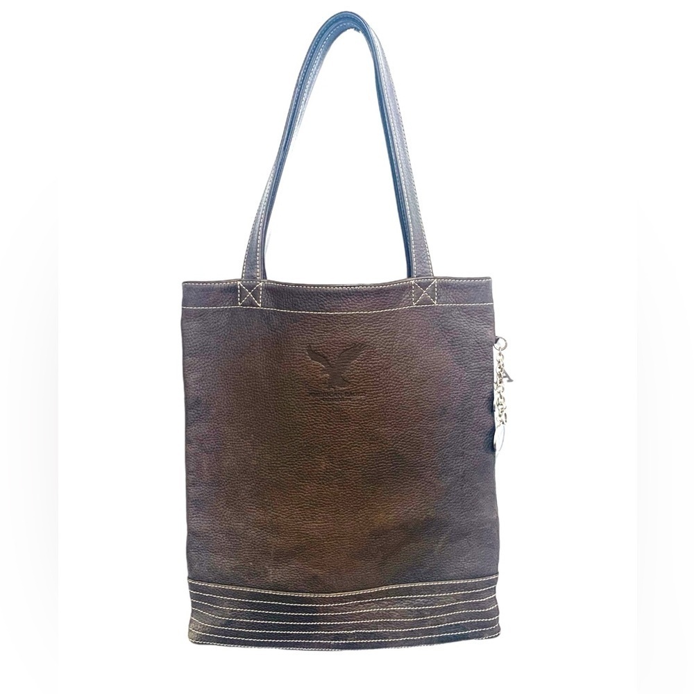 American Eagle Outfitters Dark Brown Leather Tote.